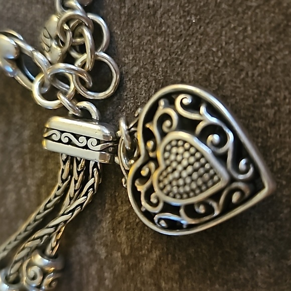 BRIGHTON Silver Plated Reno Multi-chain Heart Charm Tennis Bracelet - Picture 5 of 6